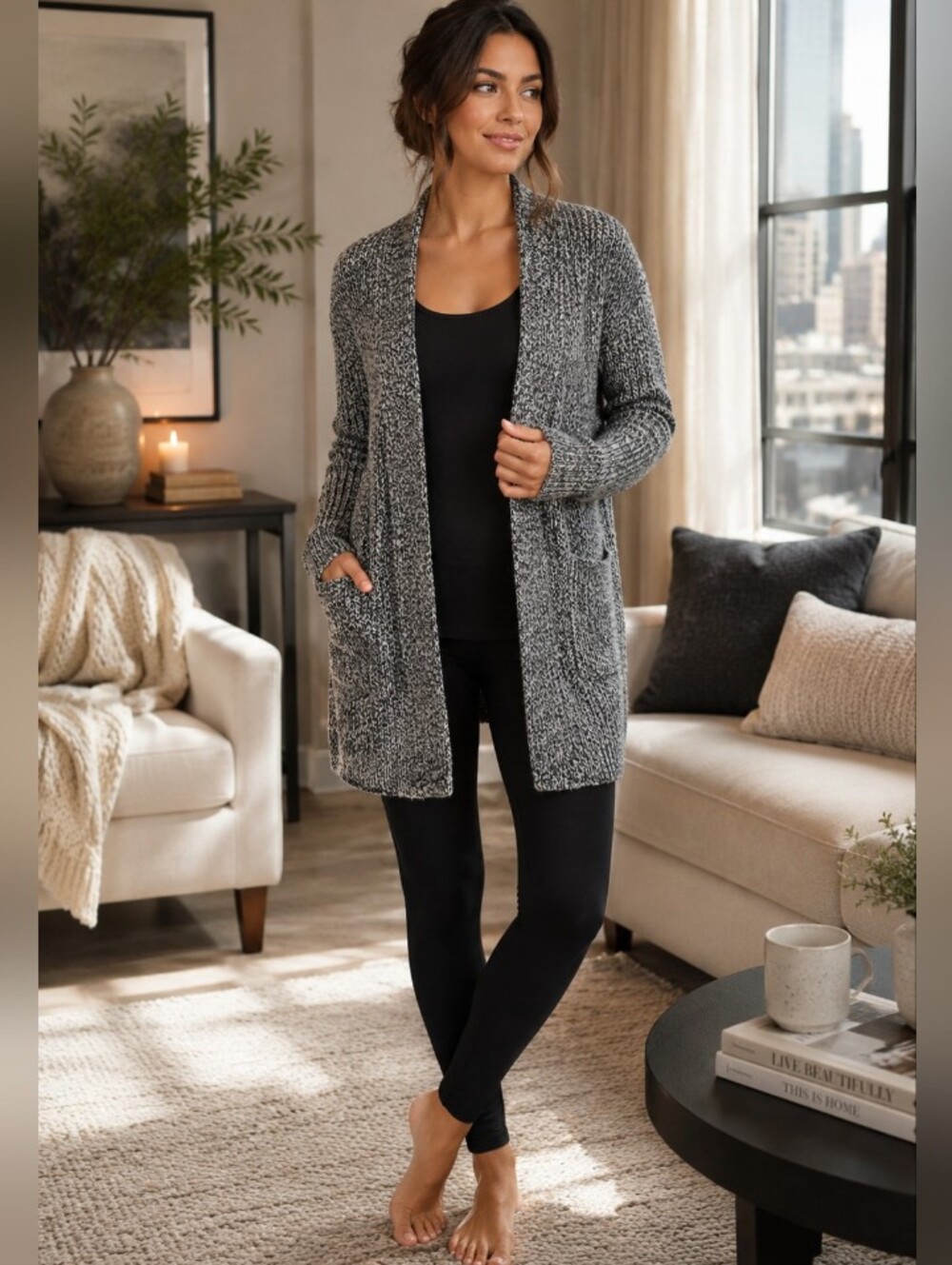 Banana Republic  Open-Front Wool Blend Cardigan